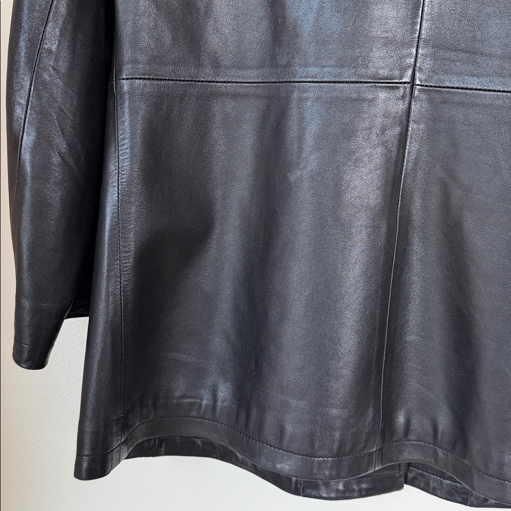 Faconnable Lambskin Leather Button Up Jacket Gothic Whimsical Grunge Office - Picture 9 of 9